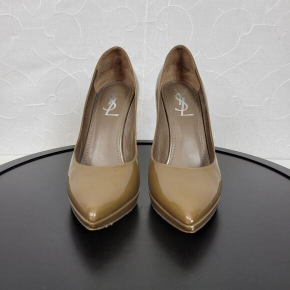Yves Saint Laurent Womens Heels Size 8 Patent leather Platform Pointy Toe Pumps - Picture 12 of 14